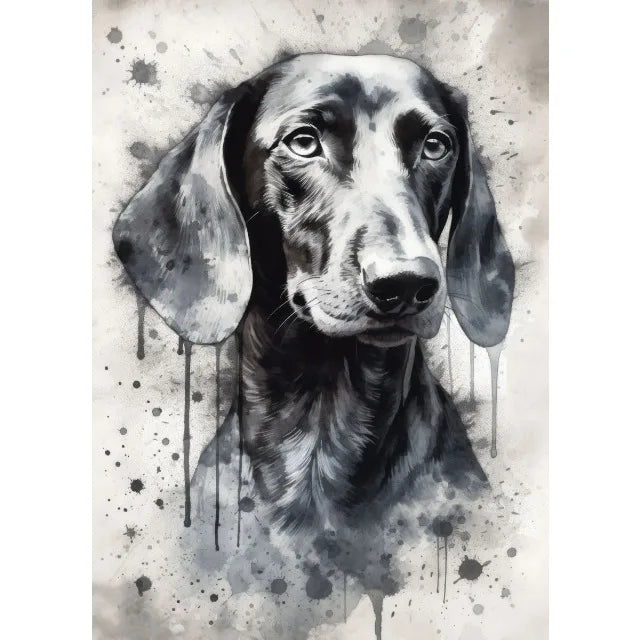 Watercolor Dog Portrait Canvas Painting