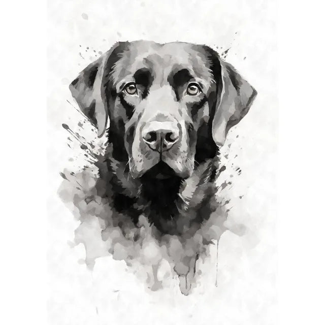 Watercolor Dog Portrait Canvas Painting