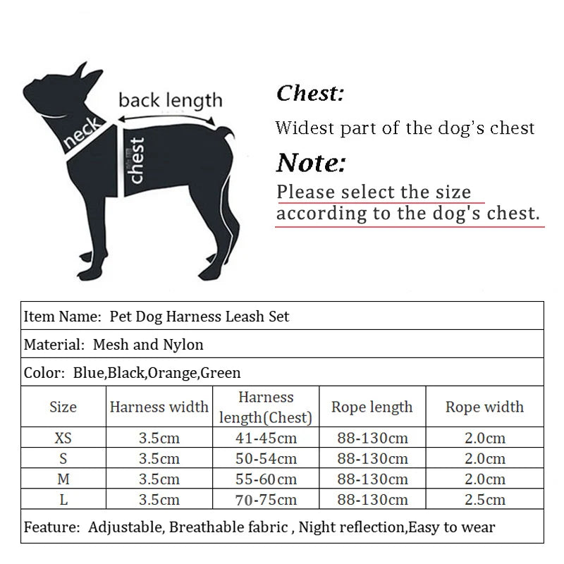 Dog Breathable Nylon Mesh Harness