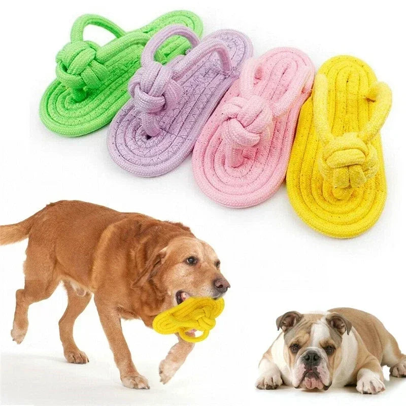 Dog Chewing Cotton Slipper Toy