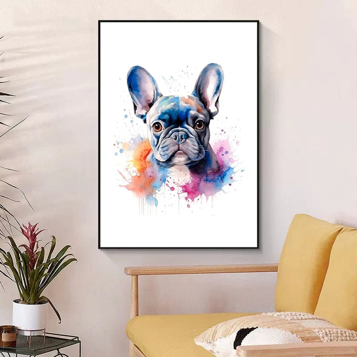 Dog Watercolor Canvas Painting