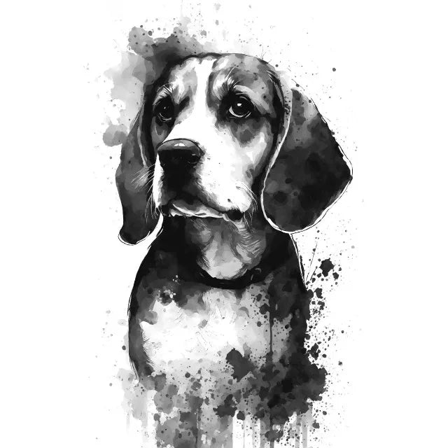 Watercolor Dog Portrait Canvas Painting