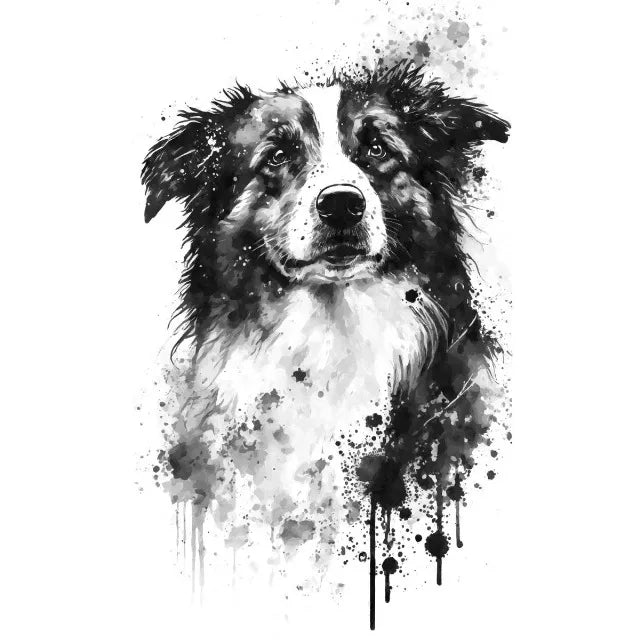 Watercolor Dog Portrait Canvas Painting