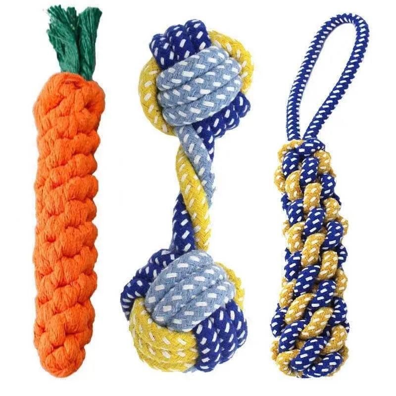 Dog Carrot Knot Rope Teeth Chew Toy