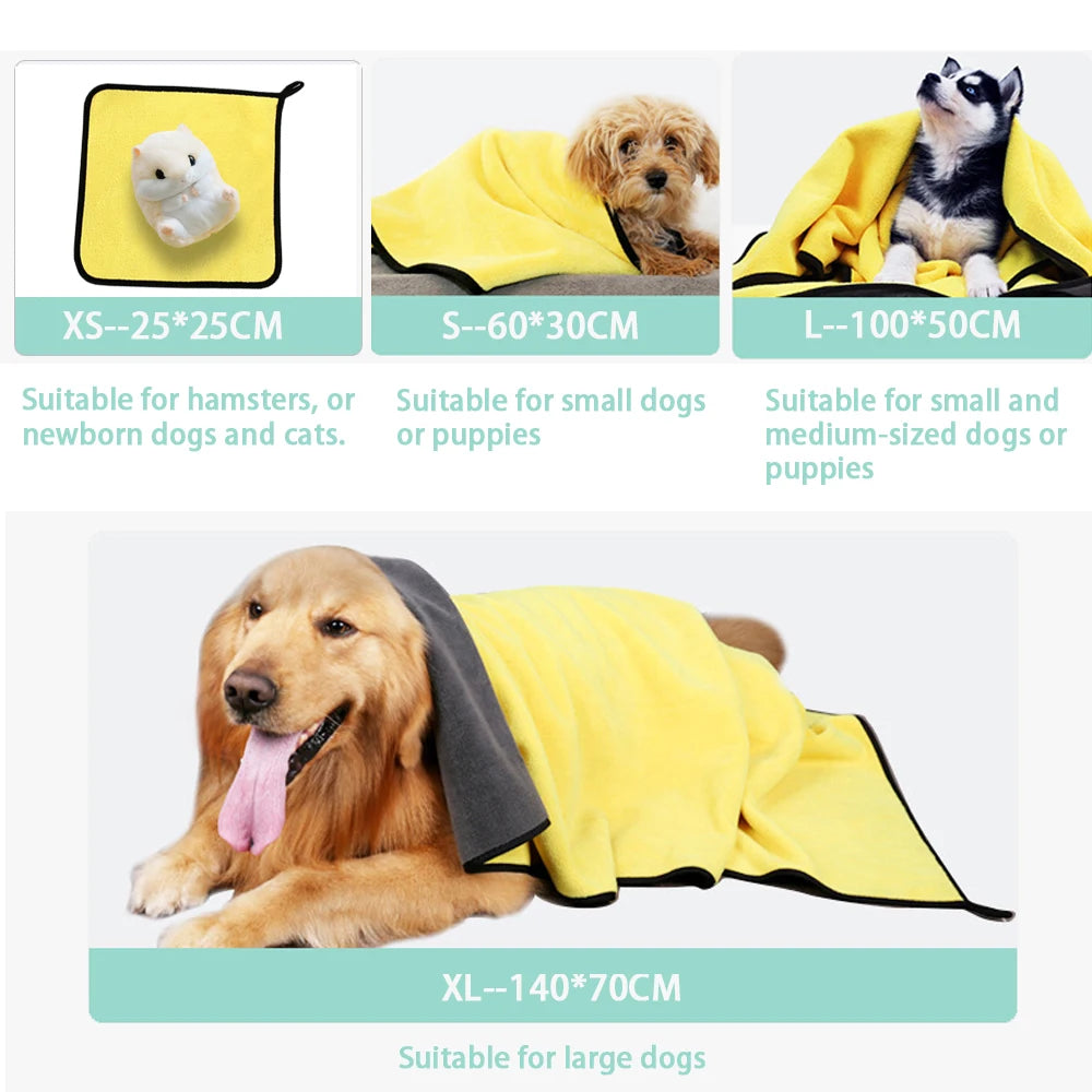 Quick-drying Dog and Cat Towels Pet Bathrobe Dog Accessories