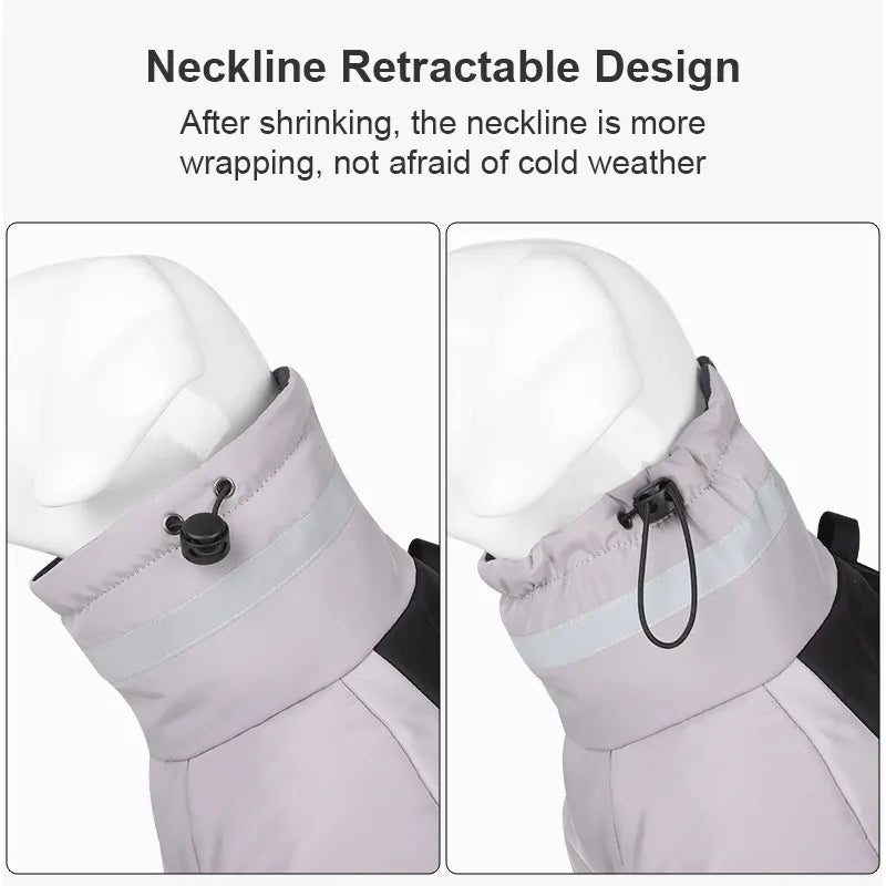 High-neck Warm Dog Jacket Reflective Coat