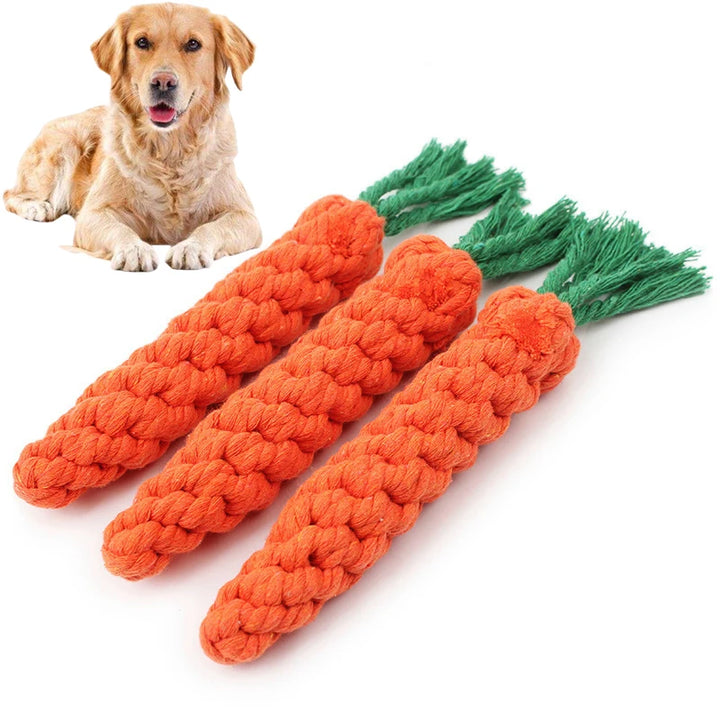 Dog Carrot Knot Rope Teeth Chew Toy