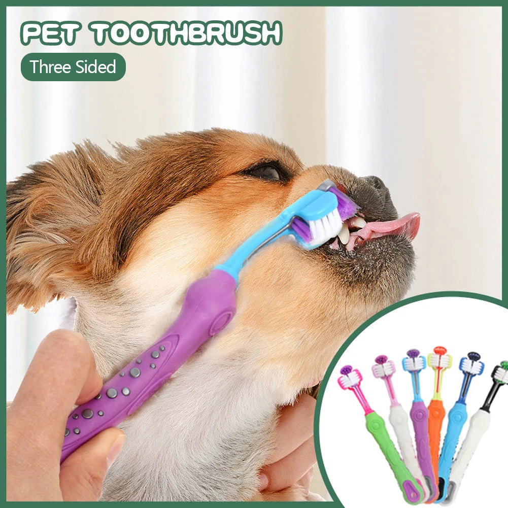Three Sided Multi-angle Pet Toothbrush