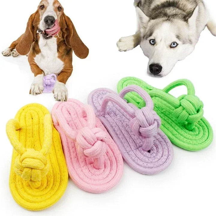 Dog Chewing Cotton Slipper Toy