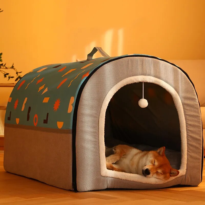 Pet Dog Bed House Foldable Warm Winter Warm Pet