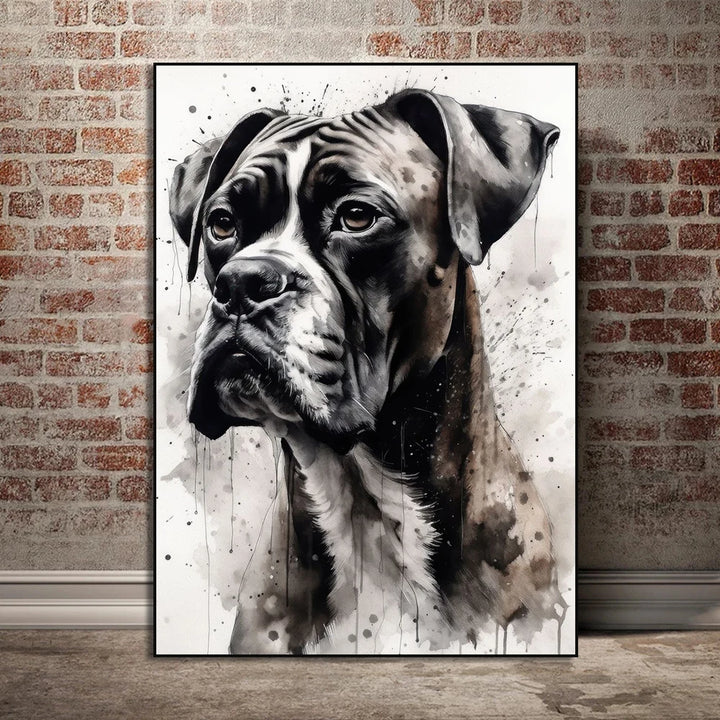 Watercolor Dog Portrait Canvas Painting