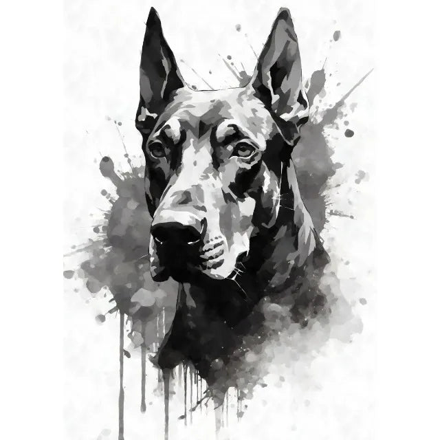 Watercolor Dog Portrait Canvas Painting