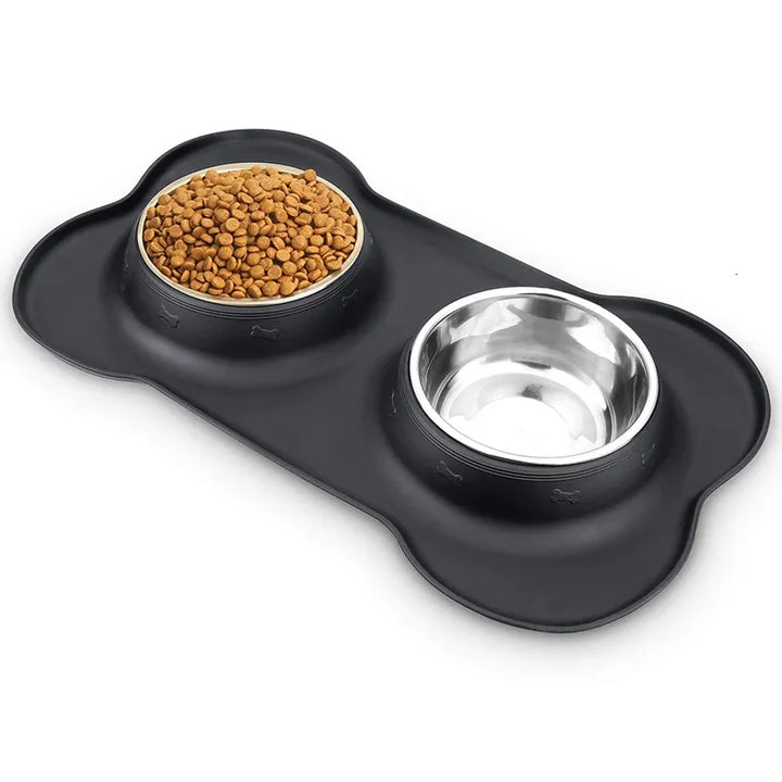 Antislip Double Stainless Steel Food Bowl